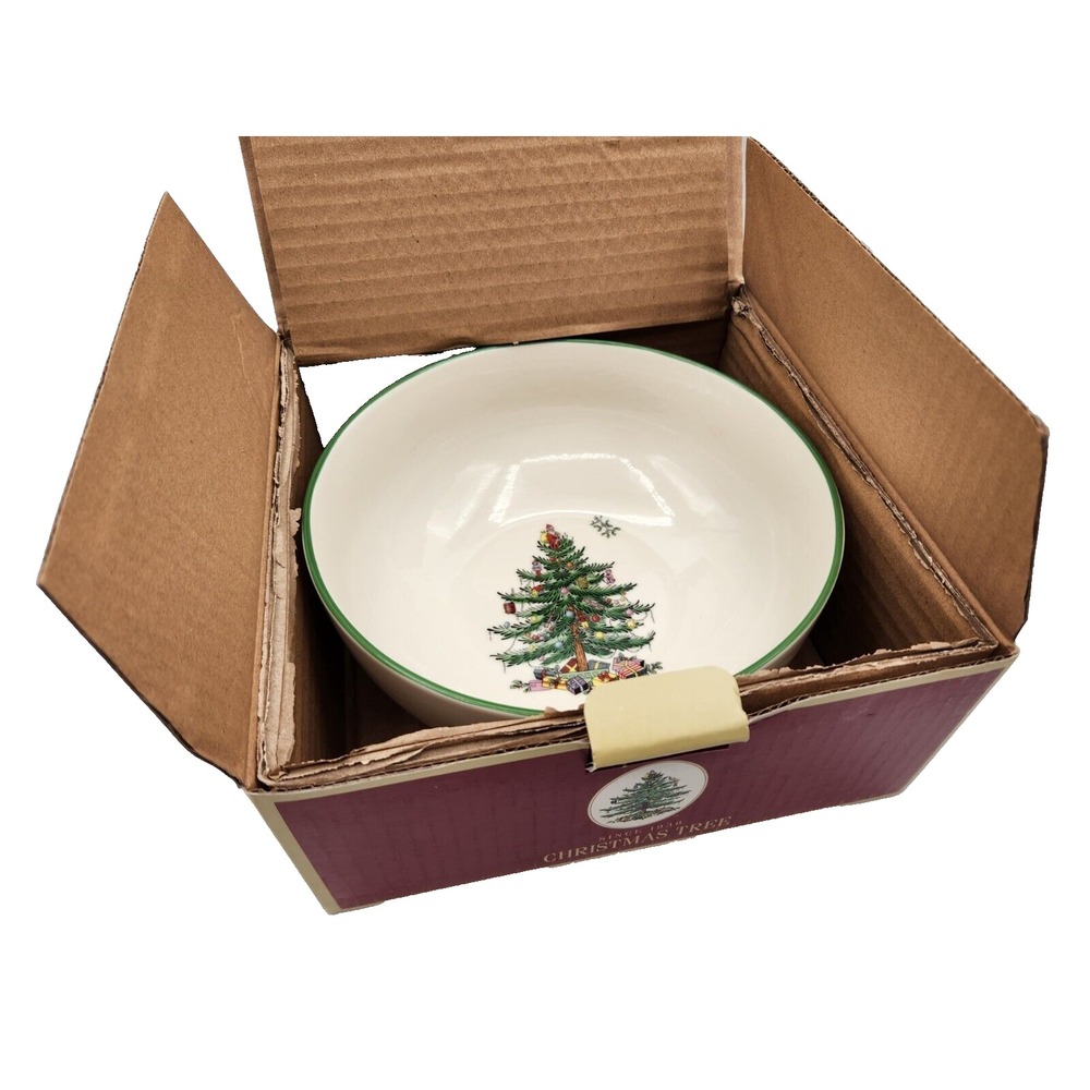 Spode Christmas Tree China Round Serving Bowl 8" New Opened Box Holiday Seasonal - Picture 3 of 4